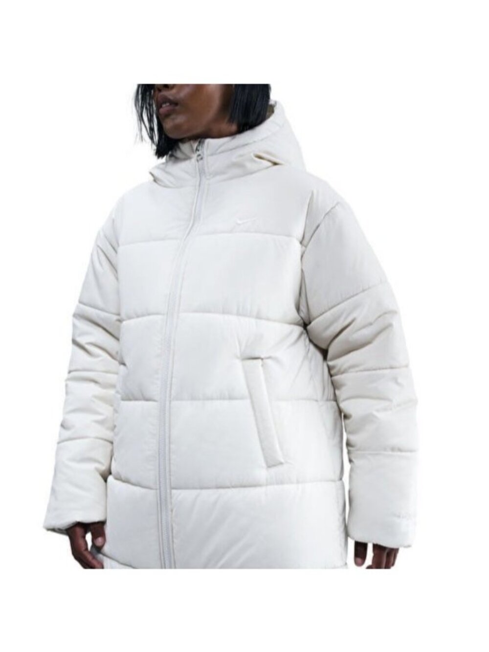 Women's Nike Therma Fit Long Hooded Puffer Jacket Ivory Winter HV4912-072 Size L